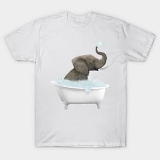 Cute Elephant in Bathtub T-Shirt